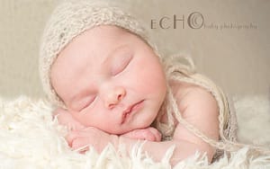 Baby girl in bonnet