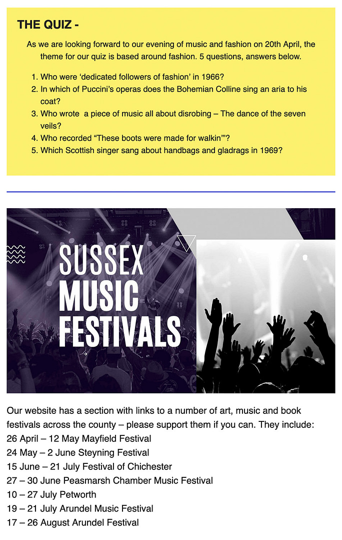 Sussex Music Festivals