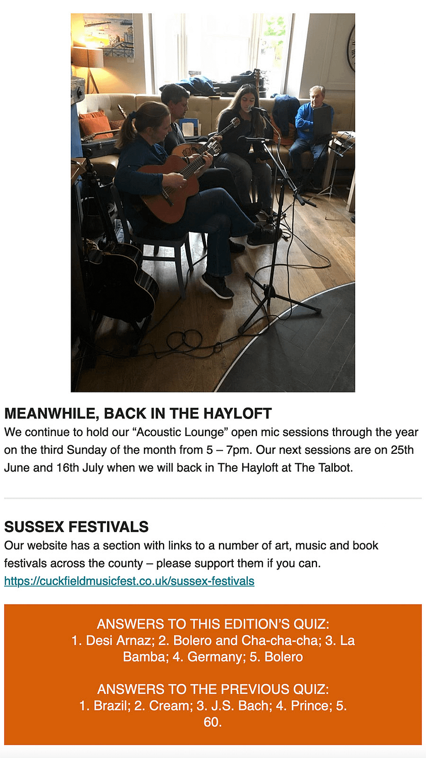 cuckfield music festival